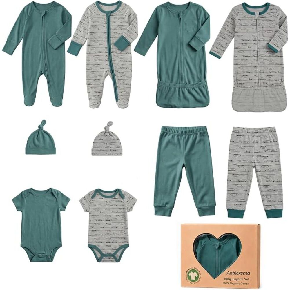 Baby Clothing Set Organic Cotton Unisex Baby Layette Clothes Set 10pc 0-3mo